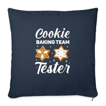 Cookie Baking Team Tester - Christmas Baking - Sofa pillowcase 17,3'' x 17,3'' (45 x 45 cm) - navy - Front