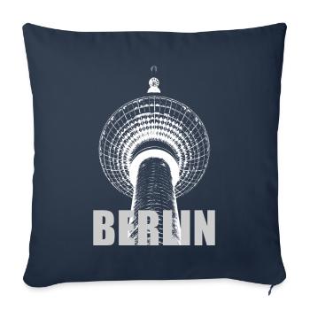 Berliner Fernsehturm - Sofakissenbezug 45 x 45 cm - Navy - Vorne