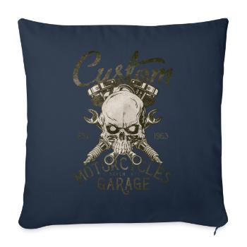 custom motorcycles garage - Sofakissenbezug 45 x 45 cm - Navy - Vorne