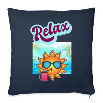 DETENTE RELAXATION - Housse de coussin décorative 45 x 45 cm - bleu marine - Devant