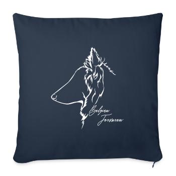 Belge Tervuren Profil Chien Chien Wilsigns - Housse de coussin décorative 45 x 45 cm - bleu marine - Devant