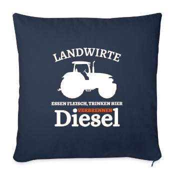 Landwirte- Essen Fleisch Trinken Bier ... - Sofakissenbezug 45 x 45 cm - Navy - Vorne