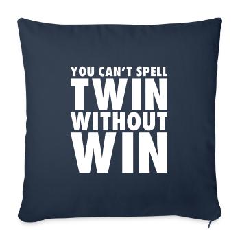 You can't spell Twin without win - Housse de coussin décorative 45 x 45 cm - bleu marine - Devant