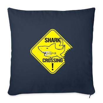 Shark Crossing Warning Signs - Sofa pillowcase 17,3'' x 17,3'' (45 x 45 cm) - navy - Front