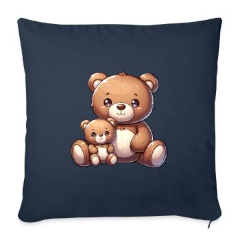 Cute Bear Family - Sofa pillowcase 17,3'' x 17,3'' (45 x 45 cm) - navy - Front