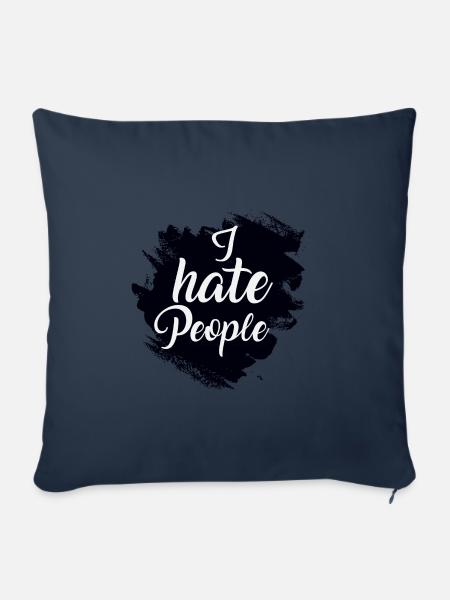 I hate people - Sofakissenbezug 45 x 45 cm - Navy
