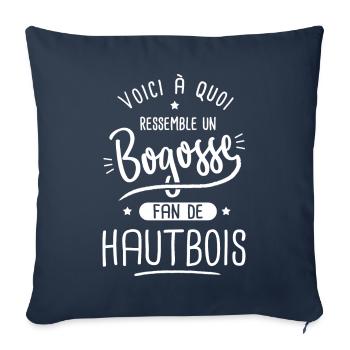 Hautbois Bogosse fan musique musicien hautbois - Housse de coussin décorative 45 x 45 cm - bleu marine - Devant