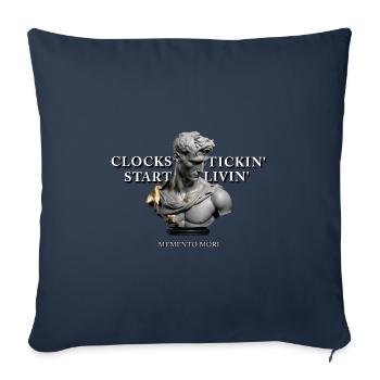 Clocks Tickin Start Live Memento Mori Greek Statue - Sofa pillowcase 17,3'' x 17,3'' (45 x 45 cm) - navy - Front