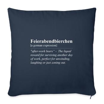 Feierabendbierchen Funny German idiom - Sofa pillowcase 17,3'' x 17,3'' (45 x 45 cm) - navy - Front