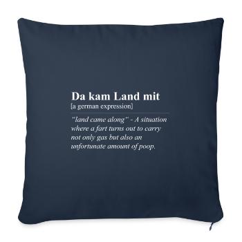 Then came country with funny German idiom - Sofa pillowcase 17,3'' x 17,3'' (45 x 45 cm) - navy - Front