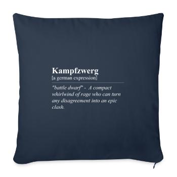 Fighting Dwarf Funny German Idiom - Sofa pillowcase 17,3'' x 17,3'' (45 x 45 cm) - navy - Front