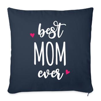 Meilleure maman de tous les temps - Housse de coussin décorative 45 x 45 cm - bleu marine - Devant