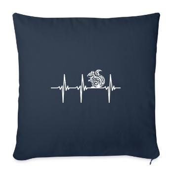 Heartbeat for little cute squirrels - Sofa pillowcase 17,3'' x 17,3'' (45 x 45 cm) - navy - Front