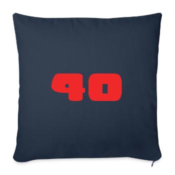 40. 40 ANS. 40e ANNIVERSAIRE. ANNIVERSAIRE 40 ANS. - Housse de coussin décorative 45 x 45 cm - bleu marine - Devant