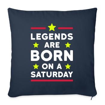 Legends are born on a Saturday (Linien, Sterne) - Sofakissenbezug 45 x 45 cm - Navy - Vorne