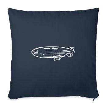 Zeppelin Airship Fan Design - Sofa pillowcase 17,3'' x 17,3'' (45 x 45 cm) - navy - Front