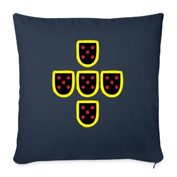 Quinas Portugal 3 couleurs - Housse de coussin décorative 45 x 45 cm - bleu marine - Devant