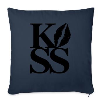 Kiss - Housse de coussin décorative 45 x 45 cm - bleu marine - Devant