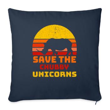 Save The Chubby Unicorns - Sofa pillowcase 17,3'' x 17,3'' (45 x 45 cm) - navy - Front
