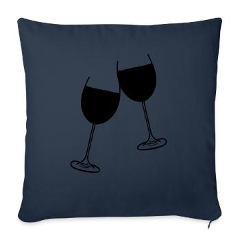 wein glas design - Sofakissenbezug 45 x 45 cm - Navy - Vorne