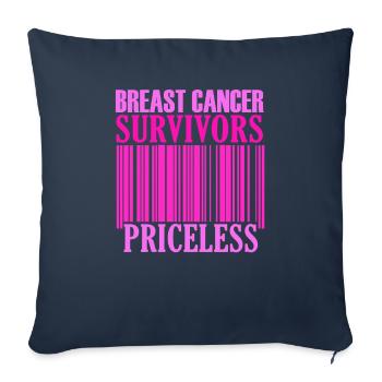 Sensibilisation inestimable au cancer du sein - Housse de coussin décorative 45 x 45 cm - bleu marine - Devant