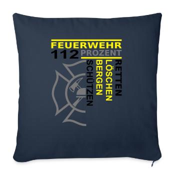 Feuerwehr 112 Retten Löschen Bergen Schützen - Sofakissenbezug 45 x 45 cm - Navy - Vorne