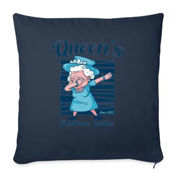 Dabbing British Queen Monarchy Platinum Jubilee - Housse de coussin décorative 45 x 45 cm - bleu marine - Devant