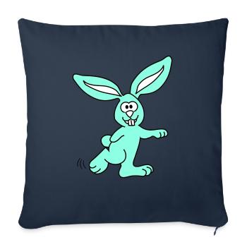 Lapin | Lapin | Vectorgraphique 3 couleurs - Housse de coussin décorative 45 x 45 cm - bleu marine - Devant