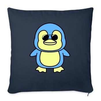Pingouin Bande Dessinée Cool - Housse de coussin décorative 45 x 45 cm - bleu marine - Devant