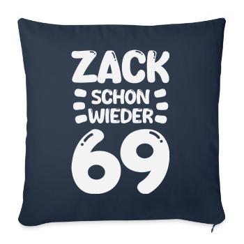 Zack 69 encore ! Anniversaire - Housse de coussin décorative 45 x 45 cm - bleu marine - Devant