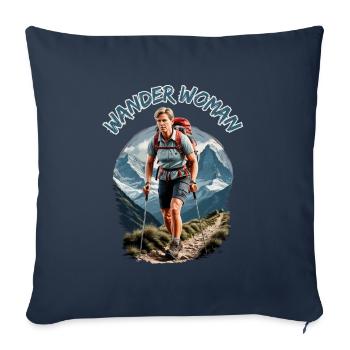 Wander Woman - Randonnée Alpinisme Femme - Housse de coussin décorative 45 x 45 cm - bleu marine - Devant