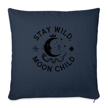 Bleib wild Mondkind - Astronomy Design - Sofakissenbezug 45 x 45 cm - Navy - Vorne