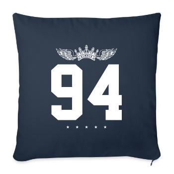94 Couronne numérique - Housse de coussin décorative 45 x 45 cm - bleu marine - Devant
