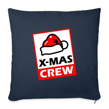 Fête de Noël de l’équipage de Noël - Housse de coussin décorative 45 x 45 cm - bleu marine - Devant