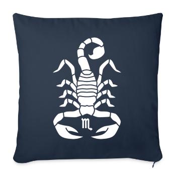 Scorpion Signes du zodiaque - Housse de coussin décorative 45 x 45 cm - bleu marine - Devant