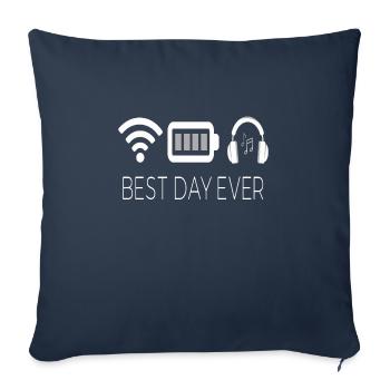 Funny Best Day Wifi Full Battery Music - Sofa pillowcase 17,3'' x 17,3'' (45 x 45 cm) - navy - Front