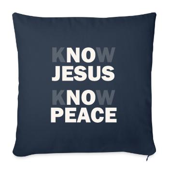 Inspirational Christian No Jesus No Peace - Sofakissenbezug 45 x 45 cm - Navy - Vorne