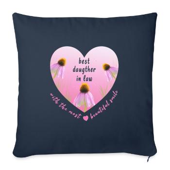 Best Daugther in Law - Sofa pillowcase 17,3'' x 17,3'' (45 x 45 cm) - navy - Front