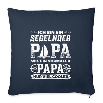 voile marin voile voile chemise Papa - Housse de coussin décorative 45 x 45 cm - bleu marine - Devant