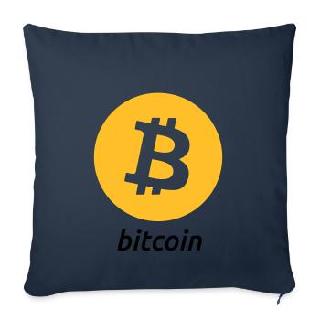 Bitcoin - Sofa pillowcase 17,3'' x 17,3'' (45 x 45 cm) - navy - Front