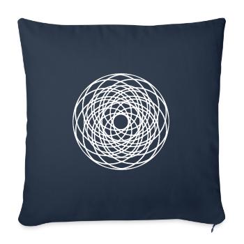 Cercle géométrique Mandala - Housse de coussin décorative 45 x 45 cm - bleu marine - Devant