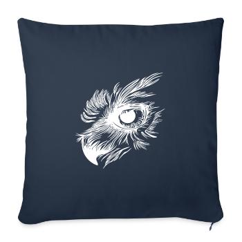 Eule Schnabel - Kauz Auge - Sofakissenbezug 45 x 45 cm - Navy - Vorne