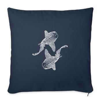Elegant vintage leopard sharks - Sofa pillowcase 17,3'' x 17,3'' (45 x 45 cm) - navy - Front
