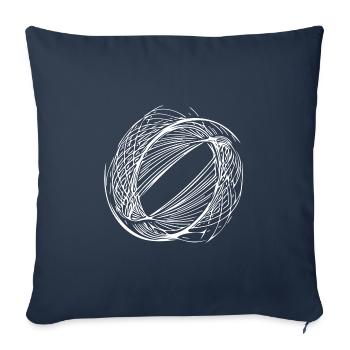 Geometric circle lines - Sofa pillowcase 17,3'' x 17,3'' (45 x 45 cm) - navy - Front