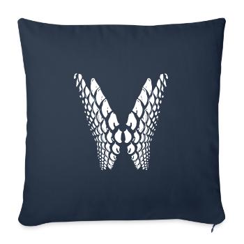 Points géométriques en forme d’aile - Housse de coussin décorative 45 x 45 cm - bleu marine - Devant