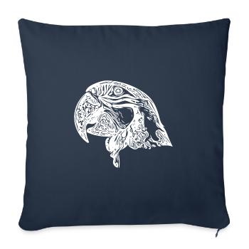 Papagei Kopf Portrait Vintage Vogel Zeichnung - Sofakissenbezug 45 x 45 cm - Navy - Vorne