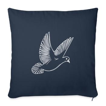 Pigeon volant sur de larges ailes - Housse de coussin décorative 45 x 45 cm - bleu marine - Devant