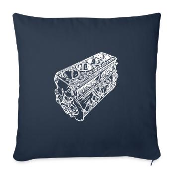 Auto Motorblock Zylinder Hubraum Fan - Sofakissenbezug 45 x 45 cm - Navy - Vorne