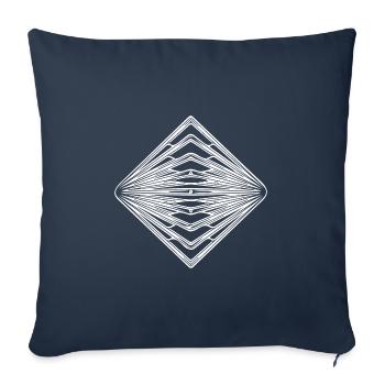 Geometric Vintage Triangle Pattern - Sofa pillowcase 17,3'' x 17,3'' (45 x 45 cm) - navy - Front