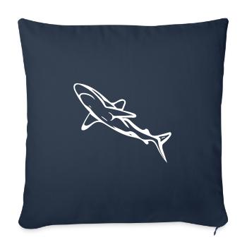 Elegant sleek deep-sea shark - Sofa pillowcase 17,3'' x 17,3'' (45 x 45 cm) - navy - Front